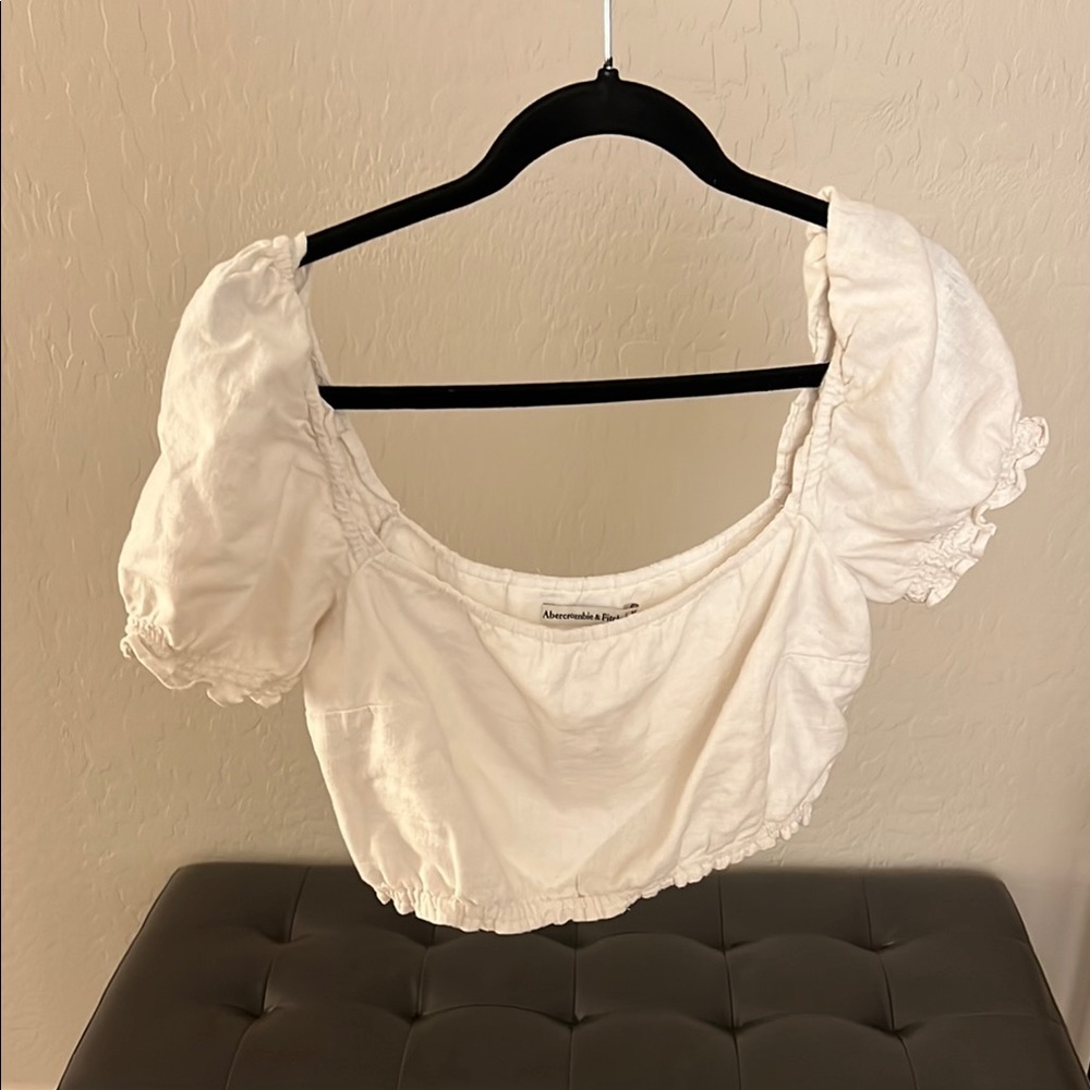 White Puff Sleeve Top